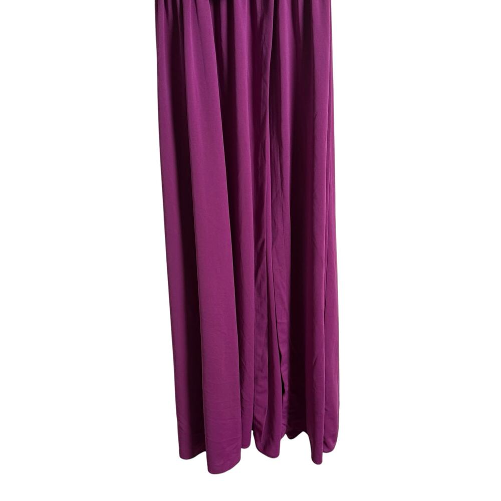 Tanya Taylor Nami Purple Asymmetric Boat Neck Draped Cap Sleeve Gown Size 2 - Picture 12 of 16